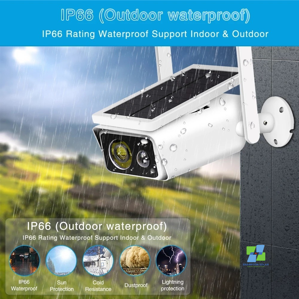 1080P HD WiFi Solar Camera IP66 Waterproof Outdoor Security Camera.