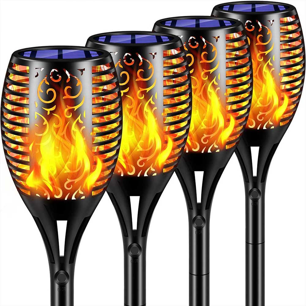 96 LED Dancing Flickering Flame Solar Lawn Torch.