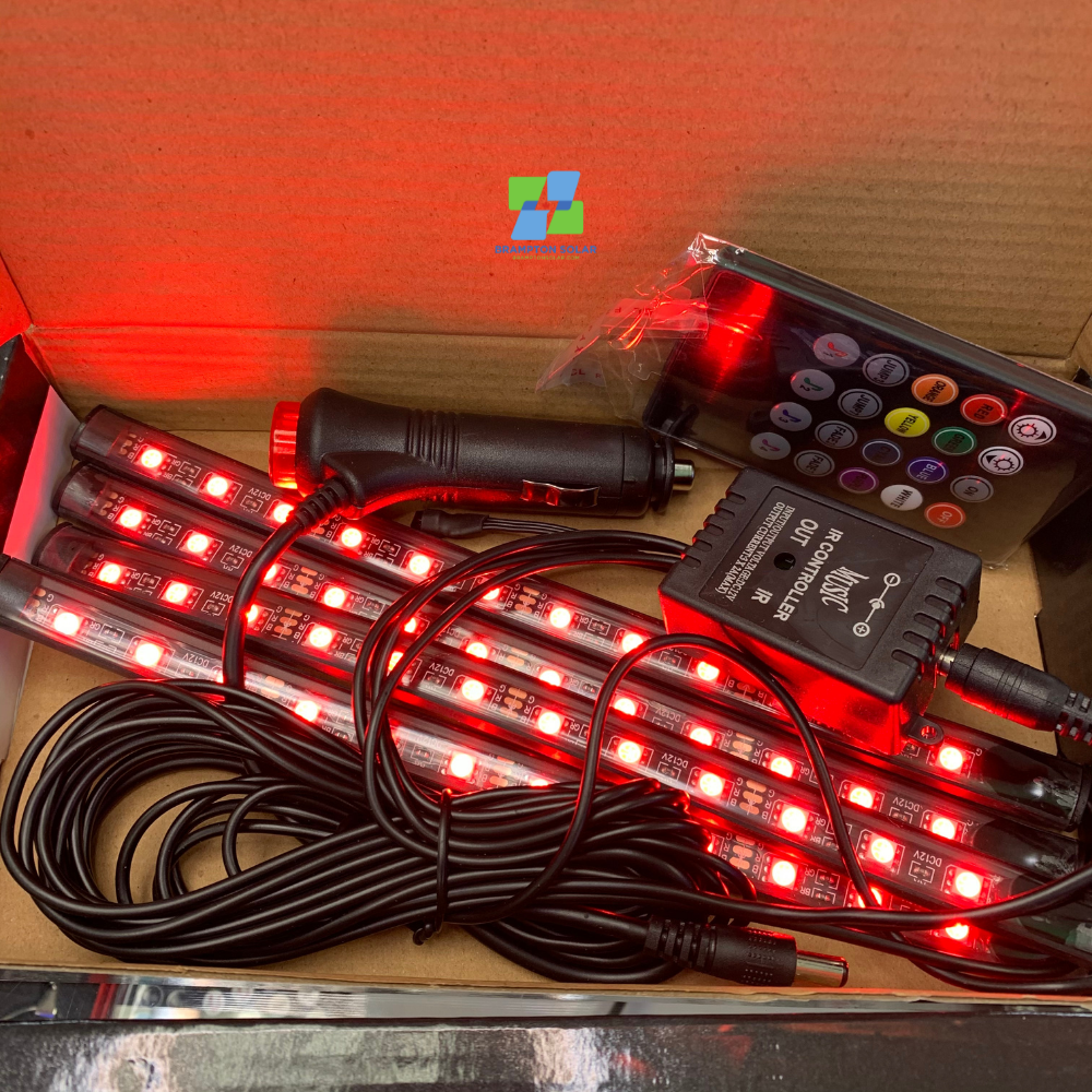 4 Strip Car Interior Lights with Remote Control.