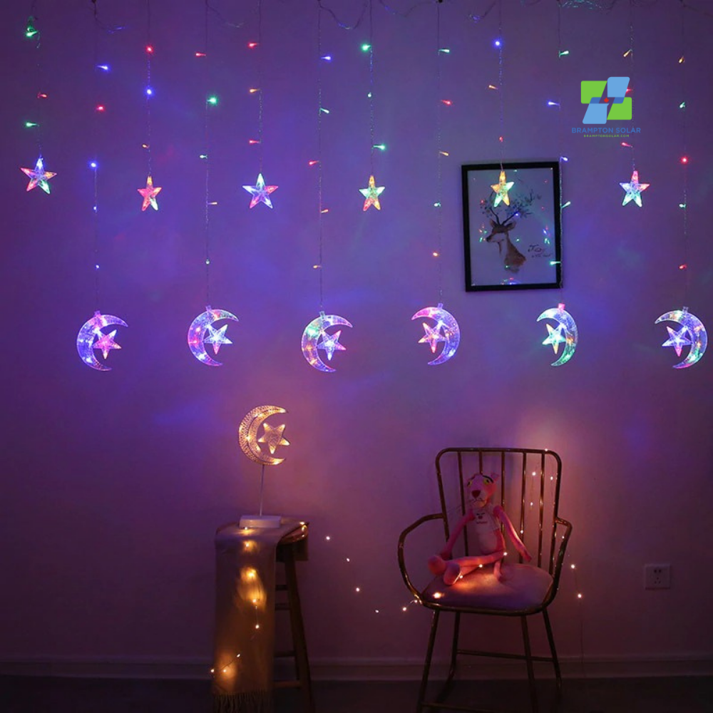 Ramadan Decoration Star Moon Led Curtain Lights.