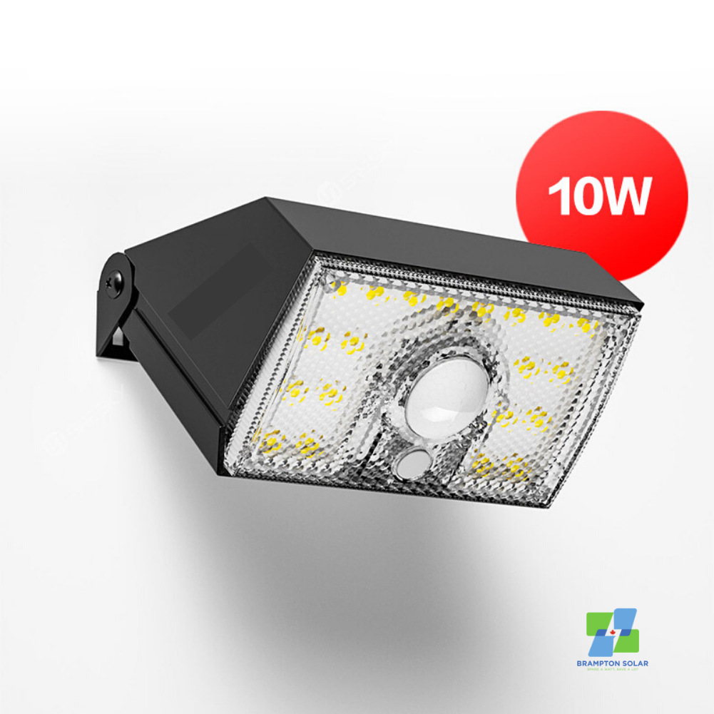 Brampton Solar 10W Solar Security Light. 1000LM. Mini Design High Brightness.