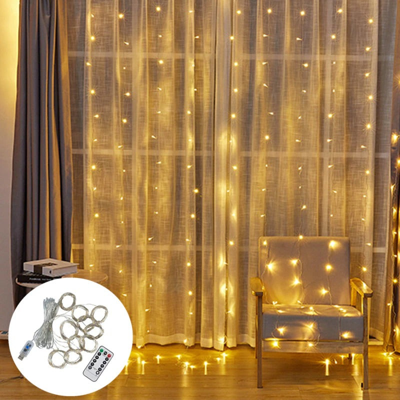 USB 10 String 3x3 Meter Fairy Garland Curtain LED Light.