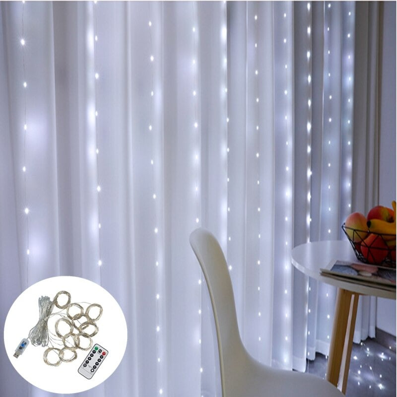 USB 10 String 3x3 Meter Fairy Garland Curtain LED Light.