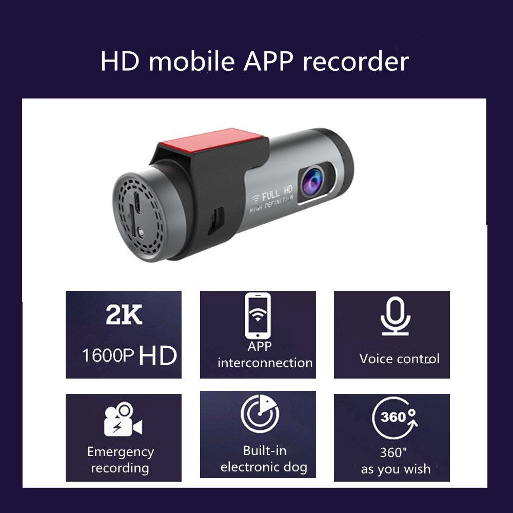 1920P HD Driving Recorder Smart WiFi Car Dash Camera + 64GB.