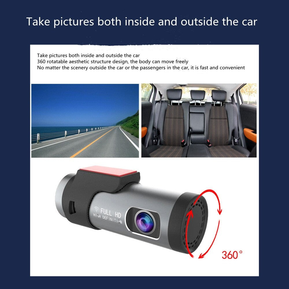 1920P HD Driving Recorder Smart WiFi Car Dash Camera + 64GB.