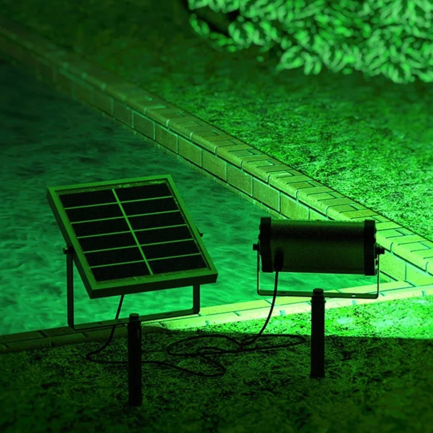 Brampton Solar 3W RGB LED Solar Landscaping & Decorative Flood Light ...