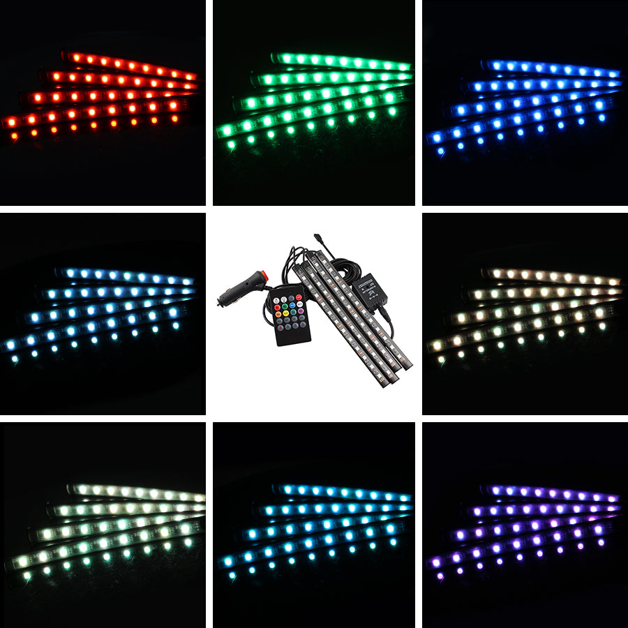 4 Strip Car Interior Lights with Remote Control.