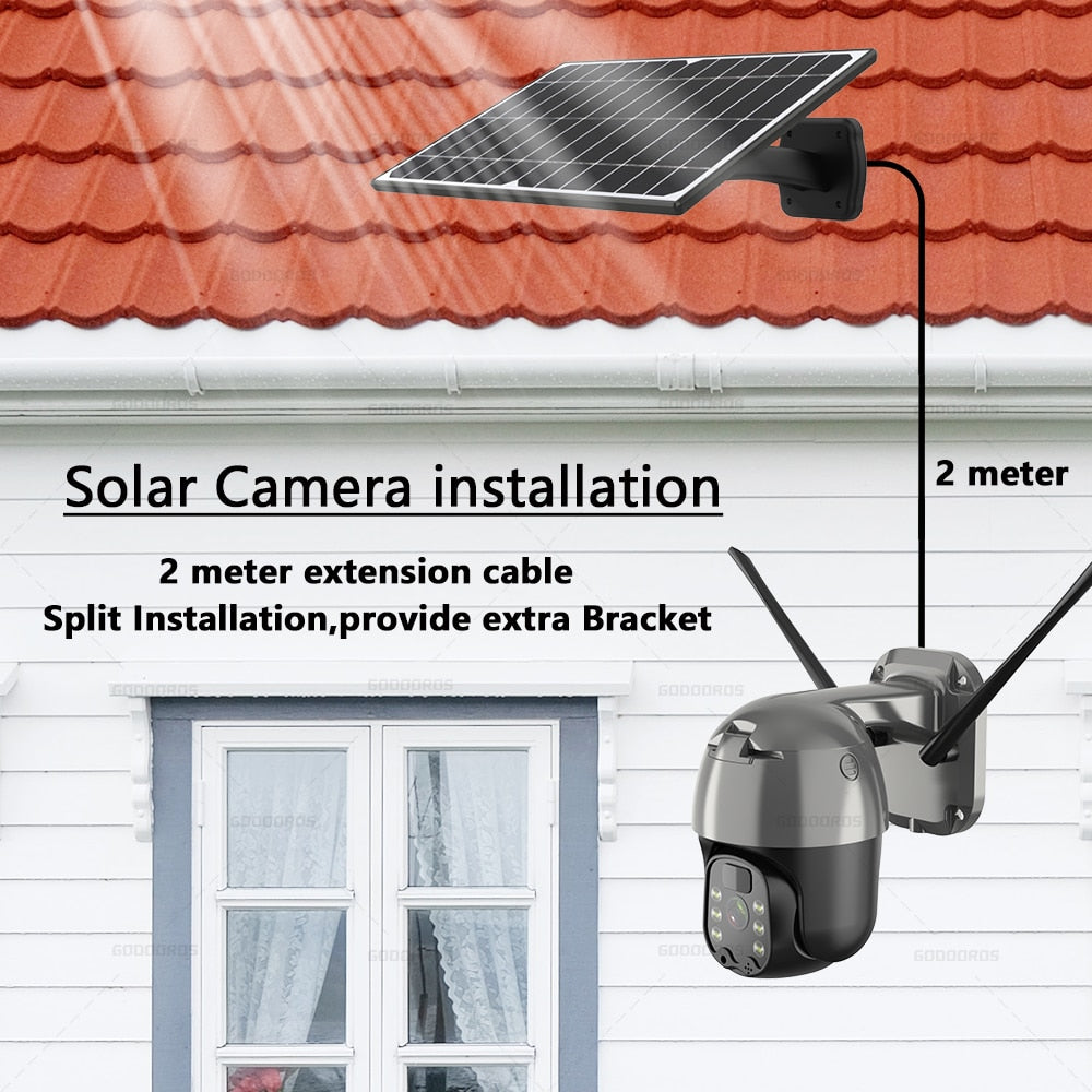 4G Solar PTZ Security Camera with 1080P HD Night Vision.